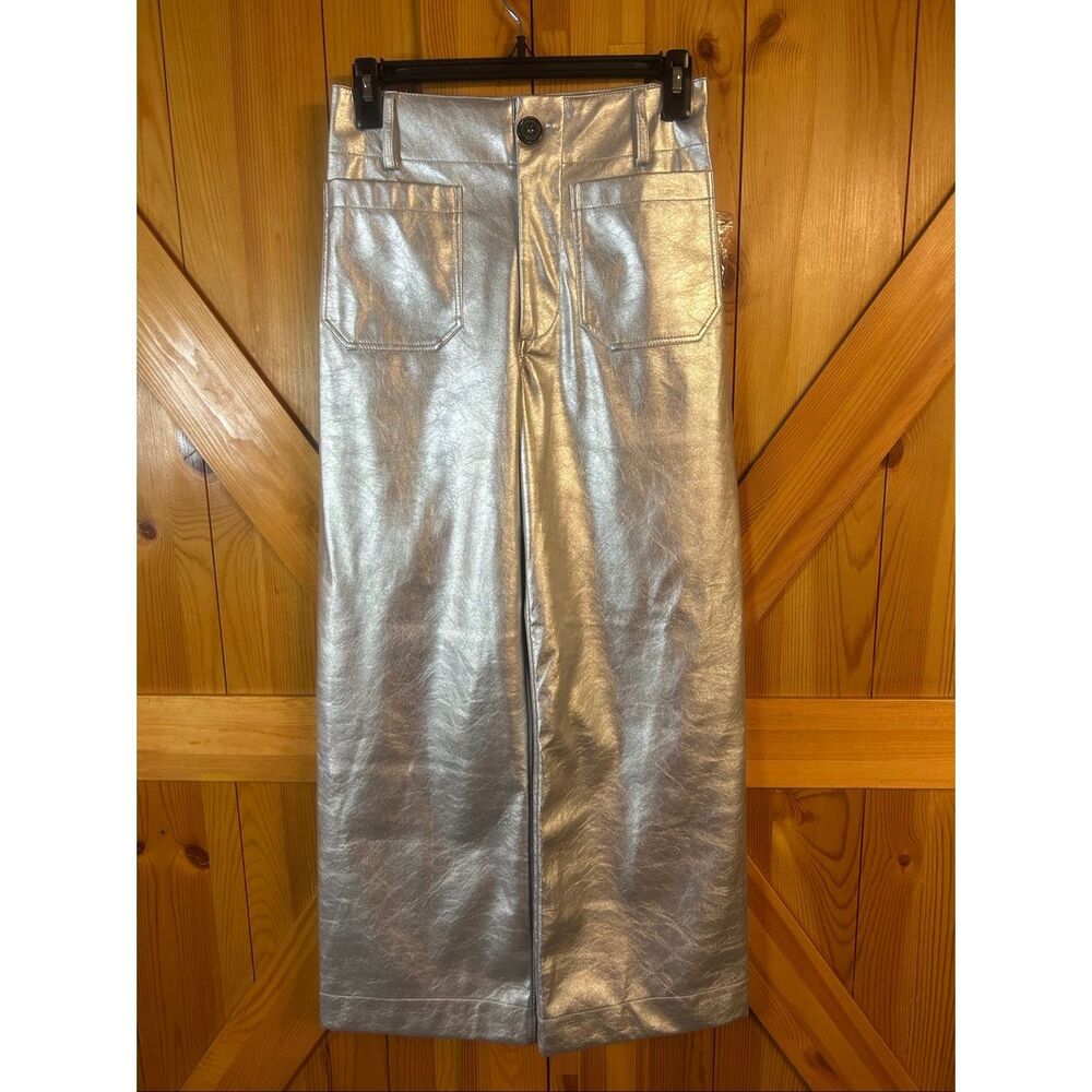 Maeve Silver Wide Leg Pants